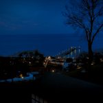 Blick auf den Strand von Göhren bei Nacht